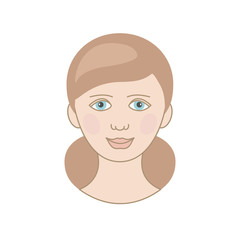 Portrait of a teenage girl. Beautiful girl with fashionable hairstyle. Colorful vector illustration EPS10