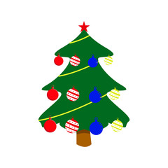 Santa, tree natal illustration icon vector