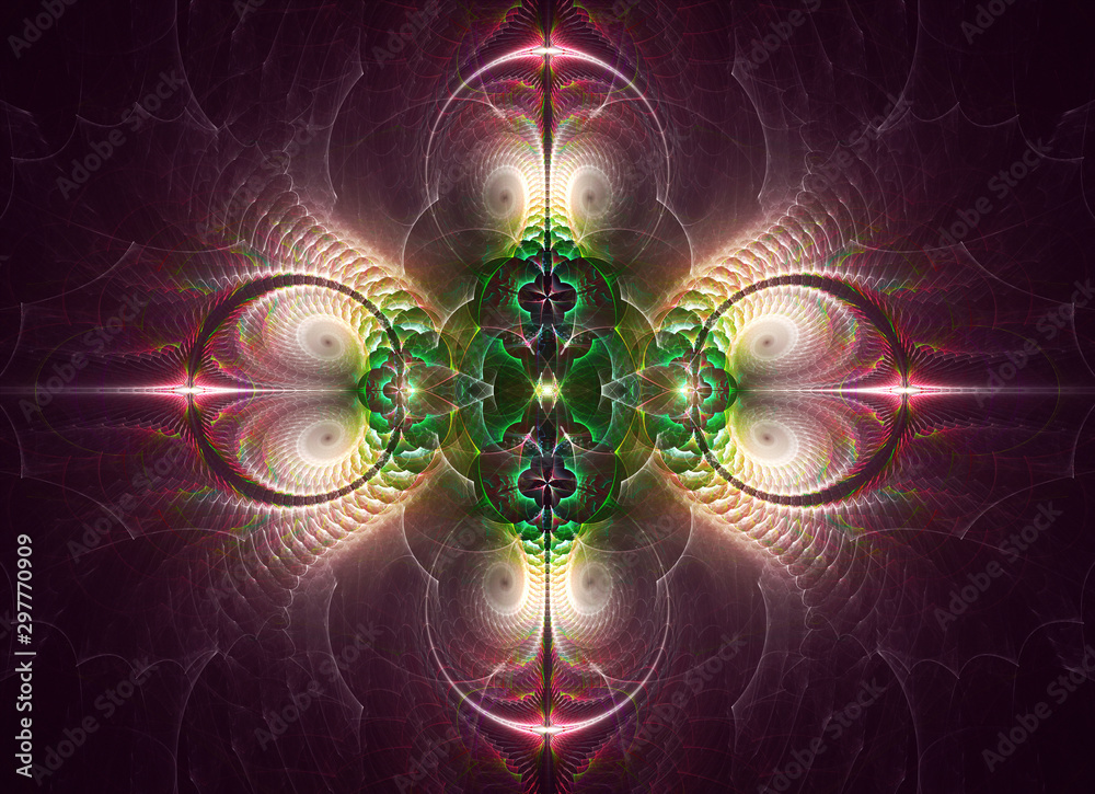 Wall mural abstract color dynamic background with lighting effect. fractal art