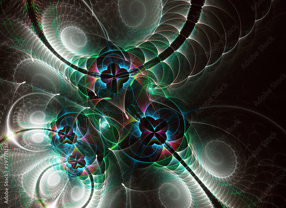 Wall mural abstract color dynamic background with lighting effect. fractal art