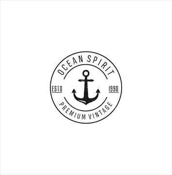 Nautical Logo Badges And Labels Royalty Free Cliparts, Vectors, And Stock Illustration . Vintage marine Nautical Logo rope Hipster Retro