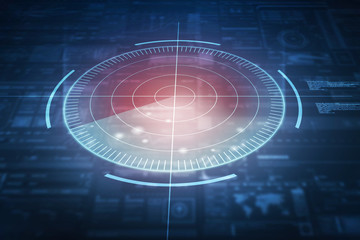 2d illustration Abstract futuristic electronic circuit technology background