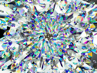 diamond structure extreme closeup and kaleidoscope - obrazy, fototapety, plakaty