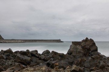 Long exposure photo of a beach in northern Spain