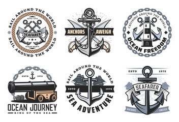 Nautical heraldic icons and symbols © Vector Tradition