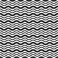 Wavy lines. seamless texture with white rolling lines on black background.