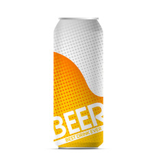 Vector beer pop art can with beer foam for your design. Best drink ever. - 297775549