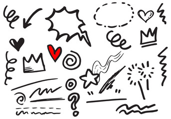 set of Hand drawn design elements. vector illustration.