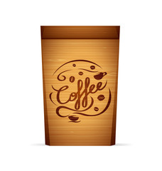 Vector packaging for coffee template with coffee and coffee cups for your design - 297776337