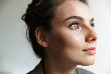 Fototapeta premium Young business woman indoors at home.