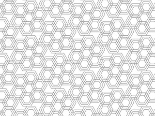 Repeating hexagon shape vector pattern