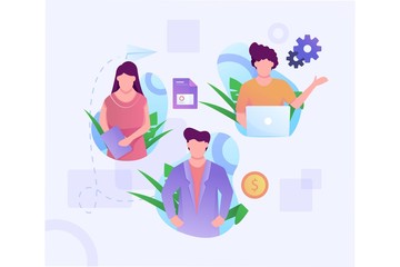 Team members flat illustration