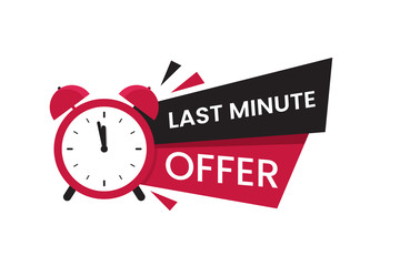 Red last minute offer logo, symbol, banner
