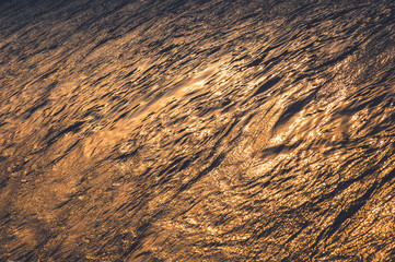 Water splash and nature color reflection on water surface