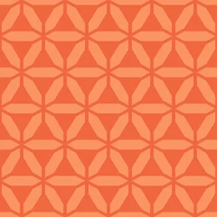 Deurstickers Oranje Vector kleurrijke naadloze geometrische patroon. Heldere eenvoudige textuur. Herhalende abstracte oranje achtergrond met creatieve vormen