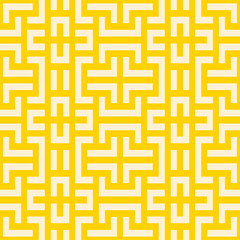 Vector colorful seamless geometric pattern. Bright techno texture. Repeating abstract digital yellow background with creative shapes