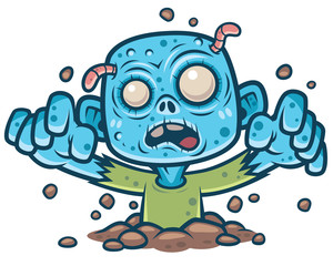 Obraz premium Vector illustration of Cartoon Zombie