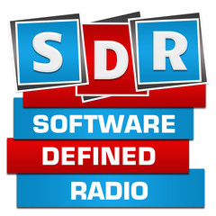 SDR - Software Defined Radio Red Blue Blocks Bottom Text 