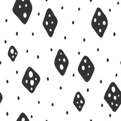 Vector seamless monochrome pattern. Vector hand drawn scandinavian style illustration design. 