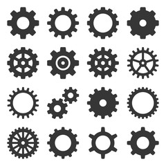 Gear Icons Set on White Background. Vector