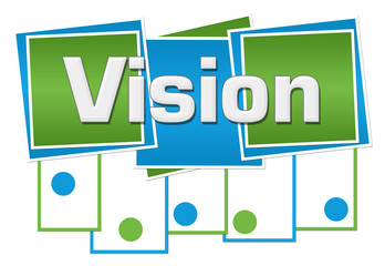 Vision Blue Green Squares Stripes Dots Bottom 