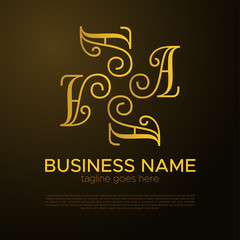 Gold Luxury Letter A Logo
