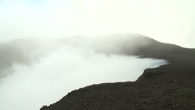Toxic Volcanic Gas Blows Across Volcano Crater