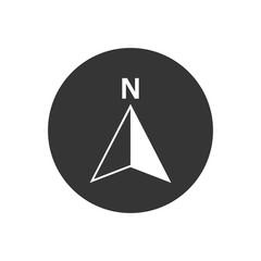 North arrow icon or N direction and navigation point symbol. Vector logo for GPS navigator map isolated on white