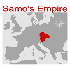 Fototapeta vector illustration with map of the Samo's Empire obraz