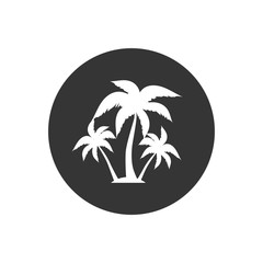 Palm tree silhouette icon. simple flat vector