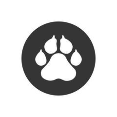 Pets icon, vector paw print - animal, pet symbol
