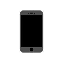 Smartphone mockup with blank screen. Grey vector frameless smart phone, cellphone isolated on white background