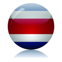 Obraz premium Costa Rican flag glass icon vector illustration