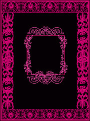 pink curled frame ornament illustration