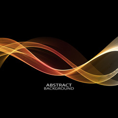  Stylish golden horizontal wave on a black background. Design element