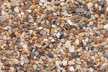 Sea natural stones background. Top view.