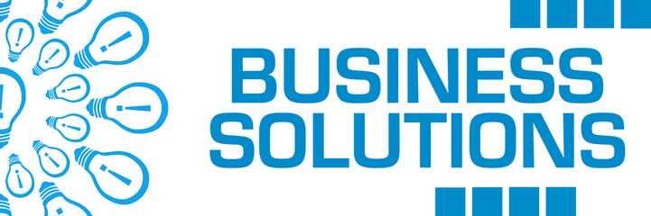 Business Solutions Blue Bulbs Circular Horizontal 