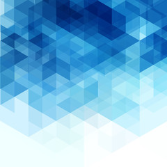  Triangular blue geometric abstract background. Brochure Template