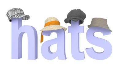 Fototapeta premium letters hats with dressed headdress