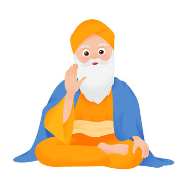 Guru Nanak Jayanti, Happy Gurpurab festival of Sikh vector illustration