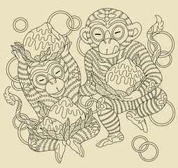 A illustration of traditional Chinese Pattern and Drawing 