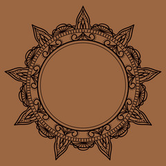 Decorative frame in the Indian style calamari. Can be used to create cards and invitations.