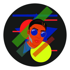 Ilustración de rostro rapero