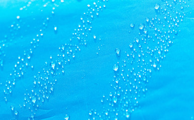 Obraz na płótnie Canvas Raindrops on a tent as an abstract background