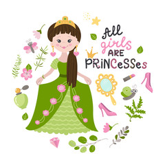Poster with princess and lettering
