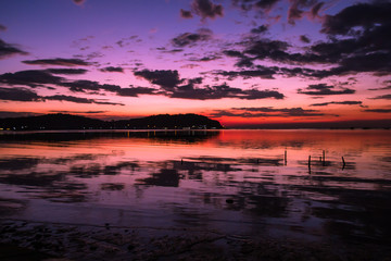 Sunset at the sea beautiful and Colorful sky 