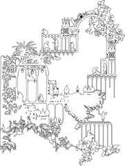 Beautiful hand drawn floral motif