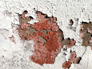Stucco cracked on the wall as abstract background