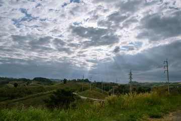 Light beam Sky and clouds on mountain