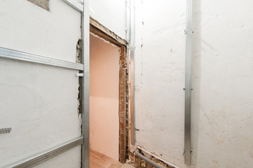 Russia, Moscow- May 29, 2019: interior room apartment. rough repair for self-finishing. finishing stage of construction